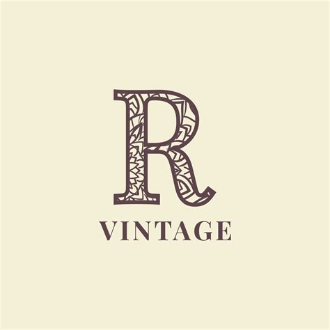 letter R vintage decoration logo vector design 10840128 Vector Art at ...