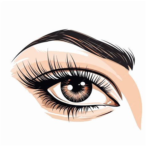 Un Dibujo De Un Ojo De Mujer Con Pestañas Largas Vector Premium