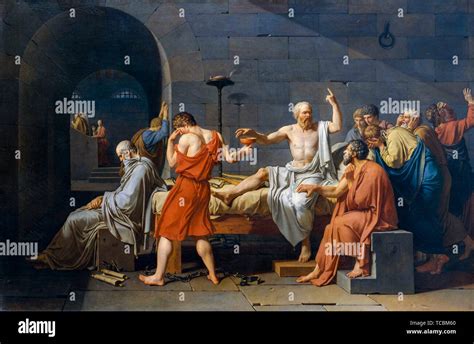 Jacques Louis David, The Death of Socrates, painting, 1787 Stock Photo ...