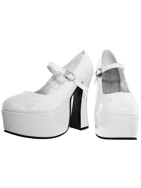 Adult White Mary Janes Shoes — Costume Super Center