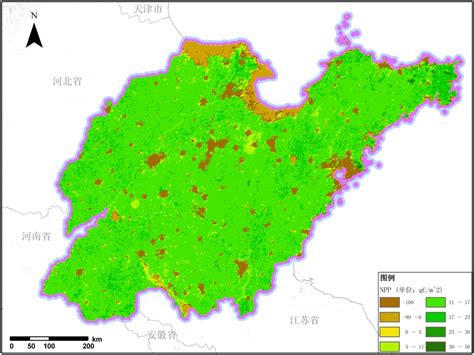 多种卫星遥感数据反演山东省净初级生产力（npp）产品 生态环境类 地理国情监测云平台