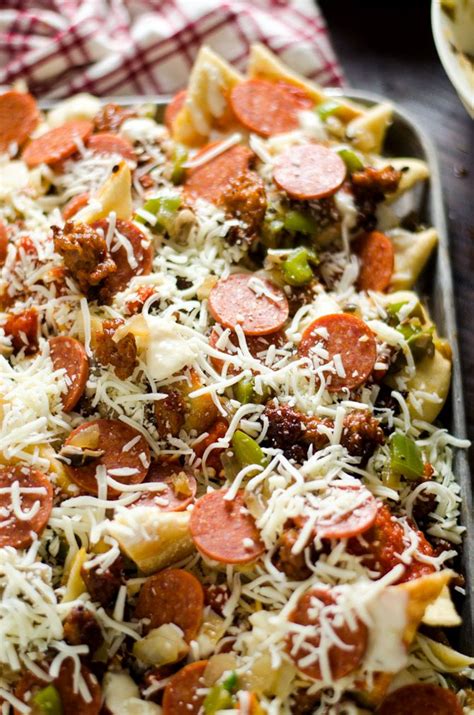 Loaded Pizza Nachos With Creamy Garlic White Sauce Host The Toast