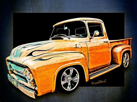 Ford Pickup In Flaming Gold By Chas Sinklier Ford Pickup Pickup