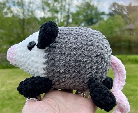 Sweet Possum Amigurumi Crochet Stuffie Ready To Ship Etsy