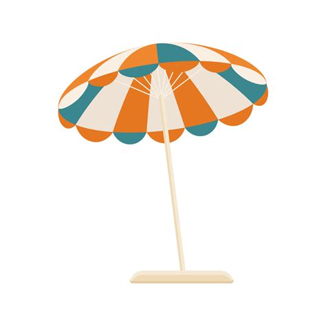 Colorful Beach Umbrella Isolated On A White Background Summer Icon