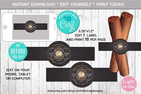 Editable Aged To Perfection Birthday Invitation Any Age Etsy