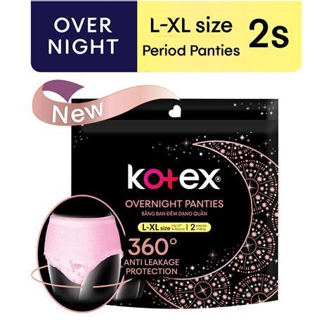 Kotex Overnight Menstrual Panties Xl 2 Pads X 1 Packs 2 Pads Lazada Ph