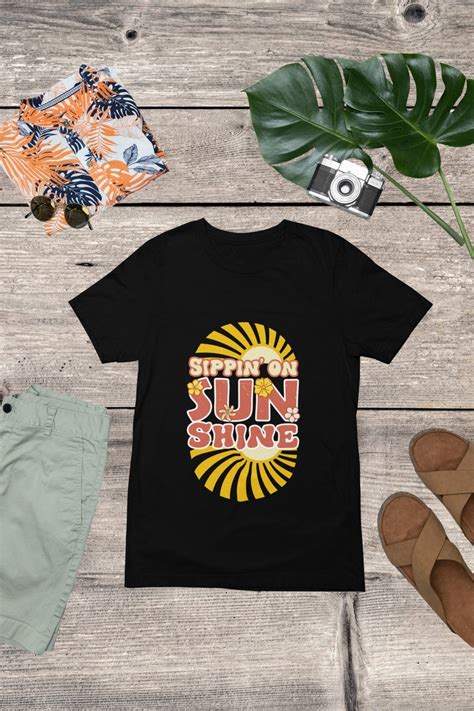 Sippin On Sunshine T Shirt Summer Vibes Sunshine Shirt Summer T