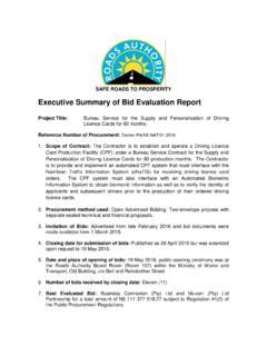 Executive Summary Of Bid Evaluation Report Ra Executive Summary Of