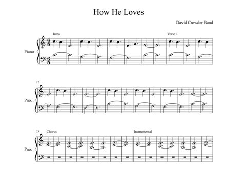 How He Loves Piano Sheet Music Audiolover