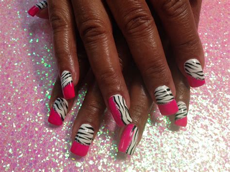 Pink White Tiger Nail Art Designs By Top Nails Clarksville Tn Top