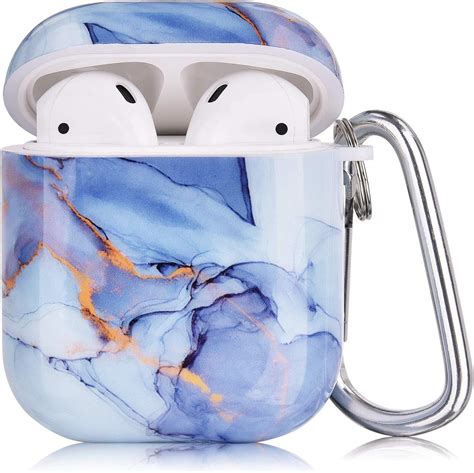 Qingqing Compatible With Airpods Case 3 In 1 Cute Marble Airpod Protective Hard