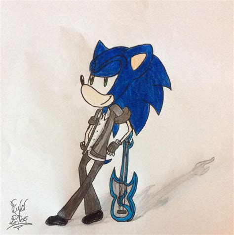 Sonic Playing Guitar By Draws124 On Deviantart