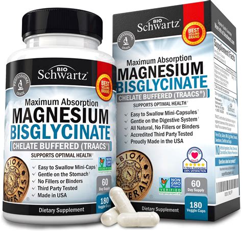 BioSchwartz Non GMO Project Verified Magnesium Bisglycinate Chelate No