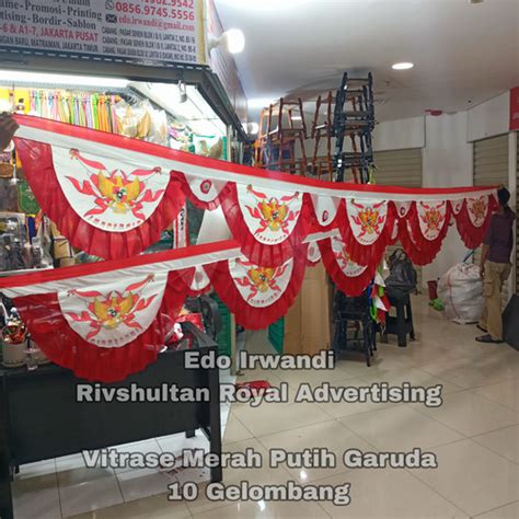 Jual Background Bendera Vitrase Merah Putih Garuda Ukuran 10 Gelombang