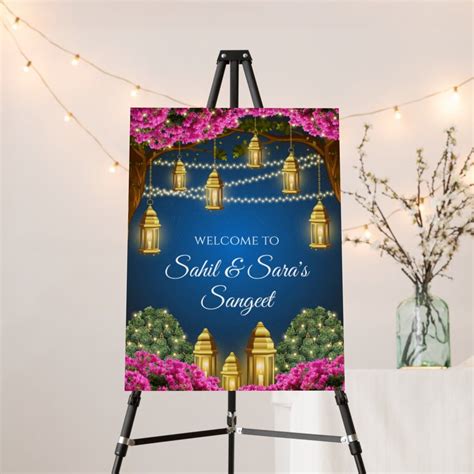 Sangeet Night Welcome Board As Indian Sangeet Sign Zazzle Welcome