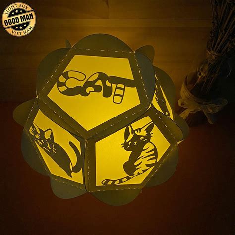 Cat Pentagon 3d Lantern File Cricut File Lightboxgoodman