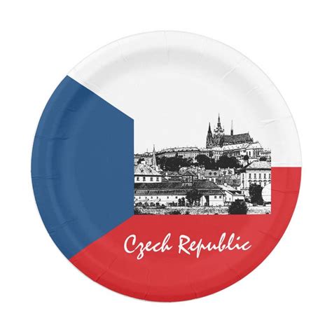 Prague And Czech Flag Historical Czechia Sports Paper Plates Zazzle