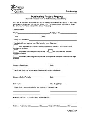 Fillable Online Www3 Austincc Return Completed Form To The Purchasing