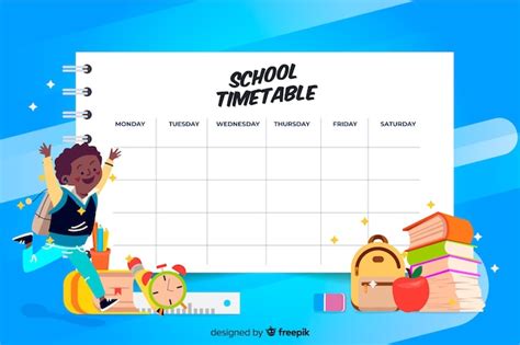 Dise O Plano De Plantilla De Calendario Escolar Colorido Vector Gratis