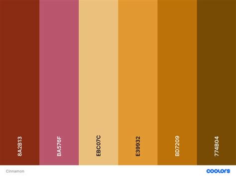 Cinnamon Color Palette Color Palette Pink Orange Palette Color