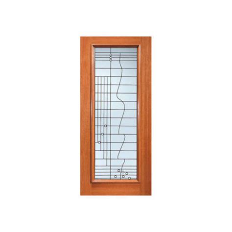 ESWDA 36x84 Exterior Mahogany Contemporary Art Deco Beveled Glass Front