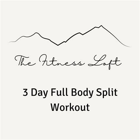 3 Day Split Full Body Workout, Digital Download, Printable, 4 Page ...