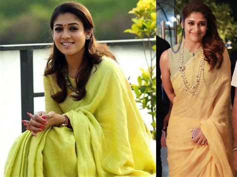 Nayantara Saree In Yellow Haldi Saree Of South Indian Wear Soft Linen