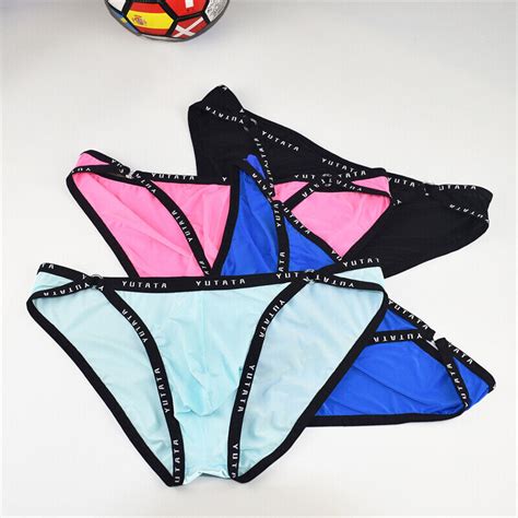 Sexy Mens Nylon Briefs Cool Ice Silk Low Rise Underwear Bikini Pouch