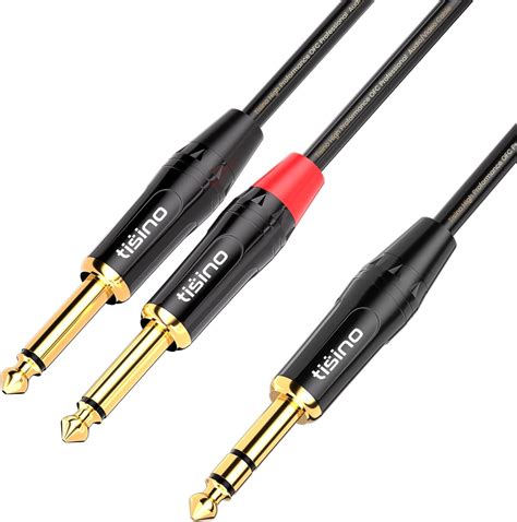 Sonic Plumber Black And Gold 6 35mm 1 4inch TRS Stereo To Twin TS