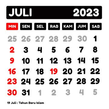 Kalender Indonesia Dengan Hari Libur Di Bulan Juli Kalender