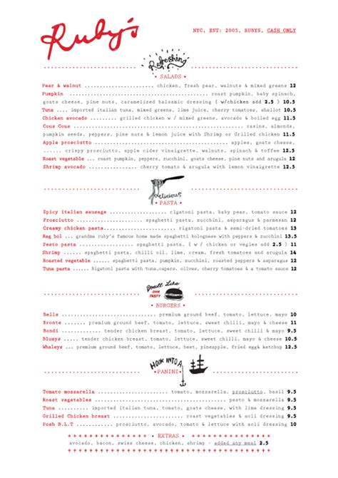 Art Of The Menu Rubys Cafe Menu Design Inspiration Restaurant Menu