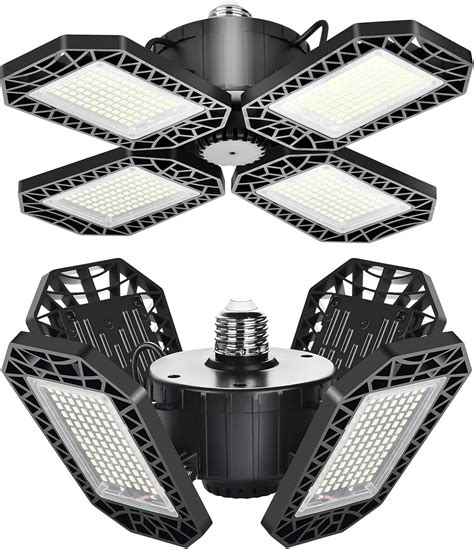 Led Garage Lights Pack W Deformable Led Garage Ceiling Lights With