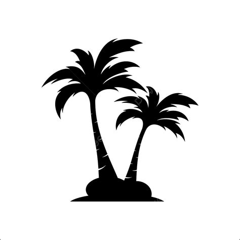 Coconut Palm Tree Silhouette Png Free Palm Coconut Tree Logo Icon