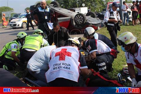 Hoy Tamaulipas Choque Con Volcadura Deja Dos Heridos En La Tampico Valles