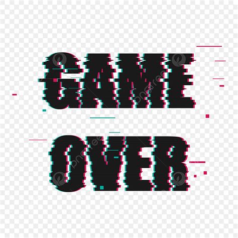 Glitch Font Effect Vector Hd Images Game Over With Black Glitch Effect