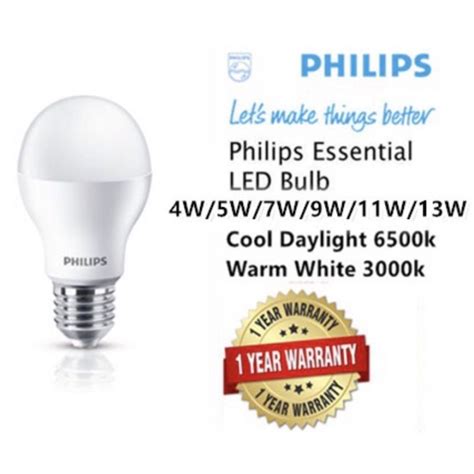 Philips Essential Led Bulb 4w 5w 7w 9w 11w 125w E27 220