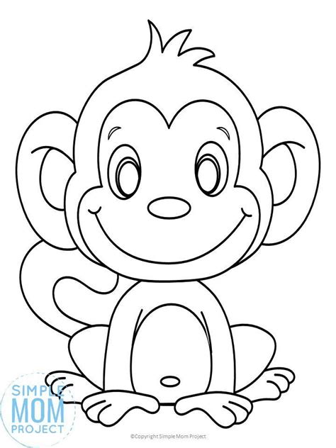 Cute Cartoon Monkey Coloring Pages