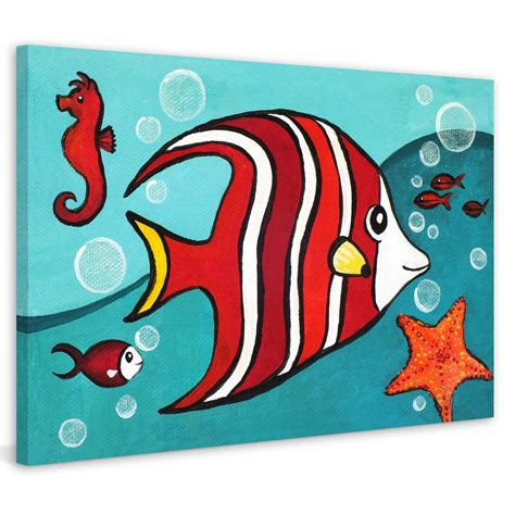 Marmont Hill Red Fish Painting on Wrapped Canvas | Fish painting ...