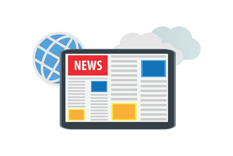 Flat Illustration Online news, newspaper, news website flat vector ...