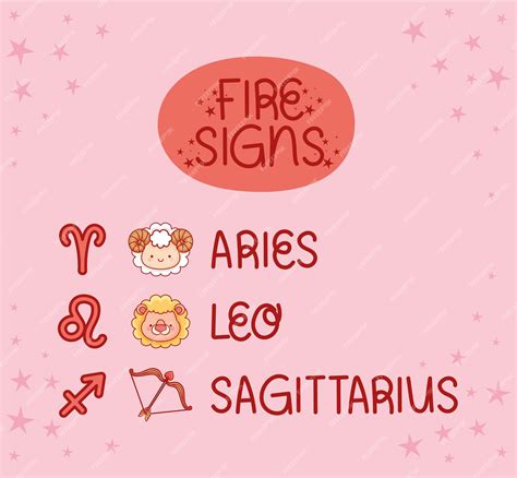 Premium Vector Zodiac Fire Signs