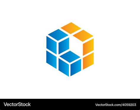 Cube Square 3d Business Logo Royalty Free Vector Image