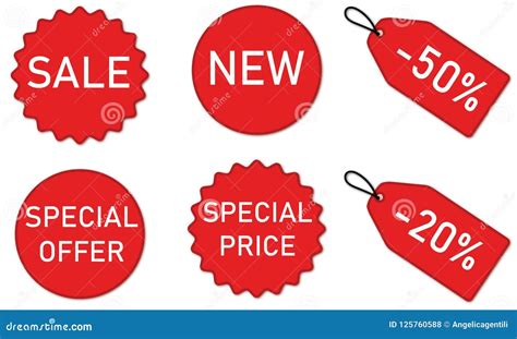 Discount Stickers And Banners Set Red Stock Photo Illustration Of