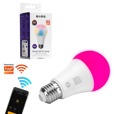 Akilli rgb led ampül 9w 800 lümen e27 wifi tuya destekli s link sl rgb9