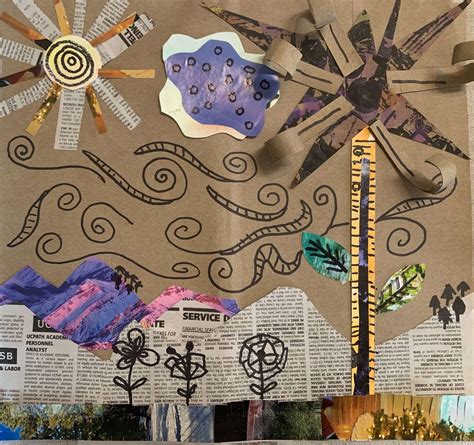 Mixed Media Landscape Collage Explore Ecology