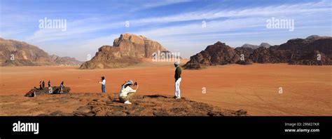 Overview Of The Desert At Wadi Rum Unesco World Heritage Site Jordan