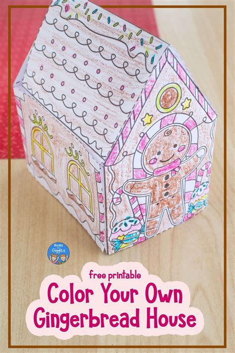 Color Your Own Gingerbread House Gingerbread House Template