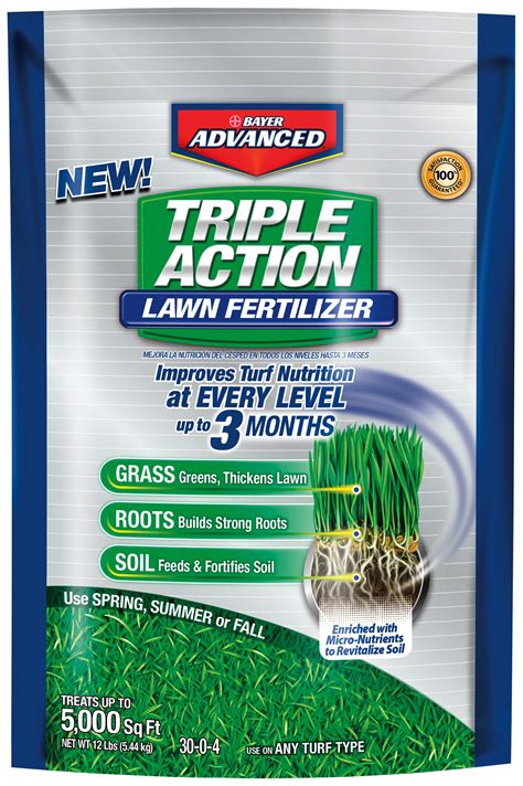 New Bioadvanced 709860F Triple Action Lawn Fertilizer Plus Granular