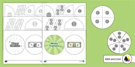 Money Fraction Circle Puzzles Teacher Made Twinkl