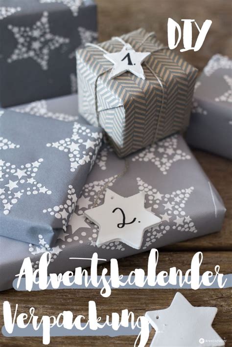 DIY Adventskalender Verpackung Papier Upcycling Betonanhänger